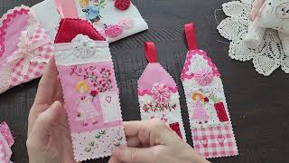 Valentine Fabric House Bookmarker  Tutorial