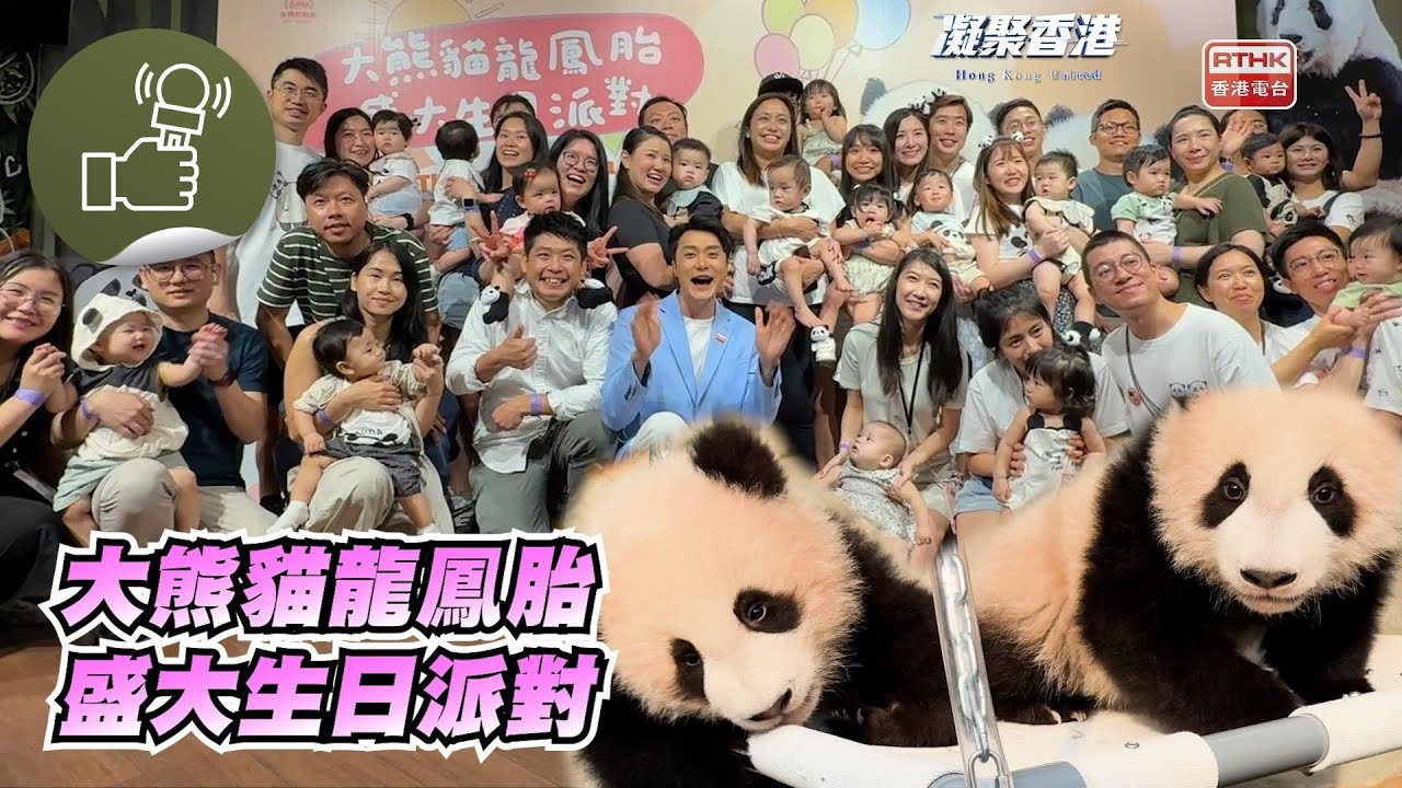 凝聚香港 - 大熊貓加加得得一歲生日派對，與20位同年同月同生BB一齊慶祝！