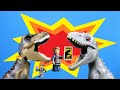 Lego jurassic world stop motion  trex stops indominus rex  reptibian bricks