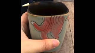 koi fish ceramic coffee mug