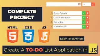 TODO Vanilla JS Part 5 Completed Check and Delete Functionalities