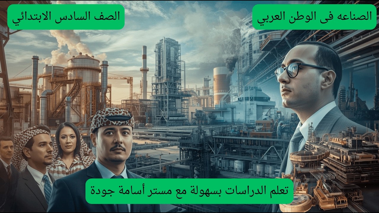 الصناعة في وطننا العربي🏭 |الصف السادس ابتدائي| مصانع النفط والغذاء والتكنولوجيا 🇪🇬🇸🇦🇦🇪 ترم تاني 2026