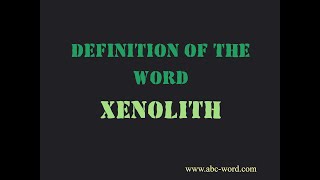 Definition of the word Xenolith