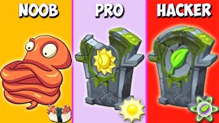 30 Plants Battlez Vs Gravestone NOOB X PRO X HACKER - Who Will Win? PvZ 2 Challenge!