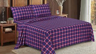 RUVANTI Flannel Sheets 100% Cotton Brushed Flannel Bed Sheet Sets