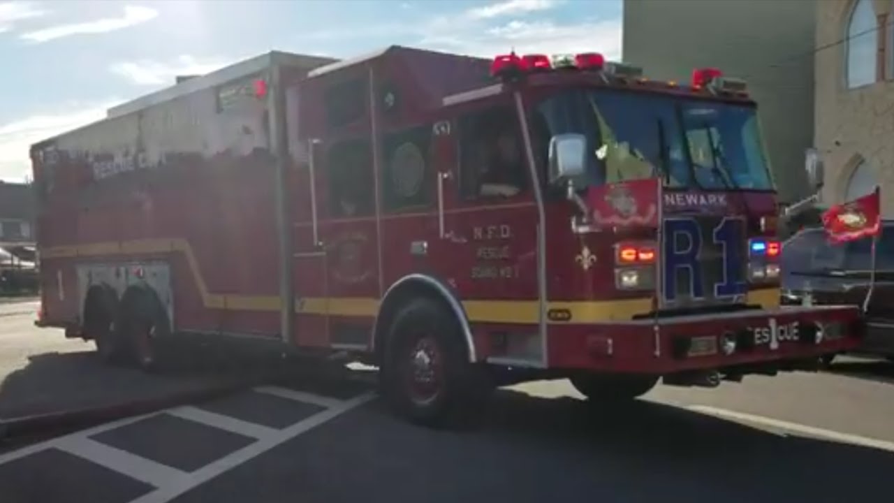 Newark NJ NFD Rescue Co.1 Takeing Up From 3rd Alarm Fire 9-11-16