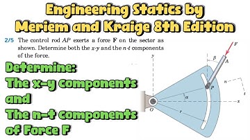 Determine the x-y and n-t components of the given force | Engineers Academy