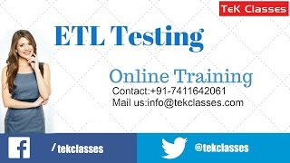 ETL Testing Online Training Demo | ETL Testing Training Videos