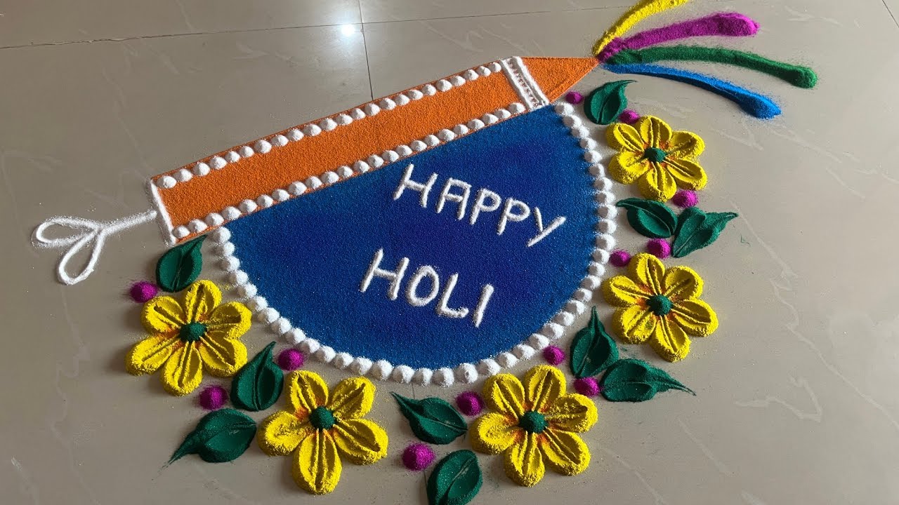 Pichkari Holi Rangoli Designs