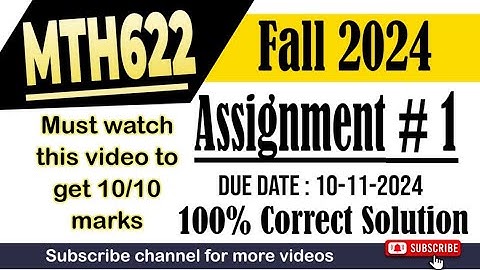 MTH622 Assignment No 1 Solution Fall 2024 #study #Mth622 #vuhelp #vuquiz