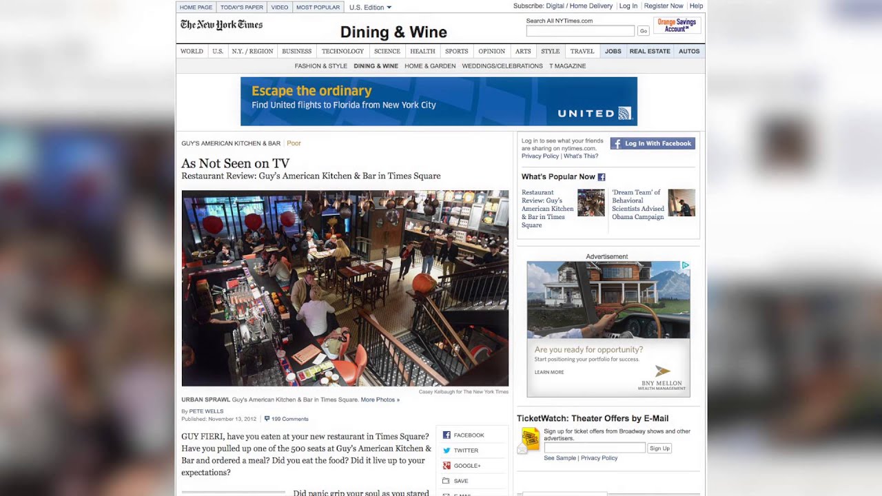 Scathing New York Times Review of Guy Fieri's Restaurant Goes Viral