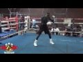 TERENCE CRAWFORD PUTS ON A SHOW AT MEDIA WORKOUT FOR VIKTOR POSTOL