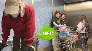 Old Man Farts in Elevator At Walmart!!!