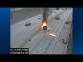 Fiery crash temporarily shuts down westbound I-376 in Robinson Township