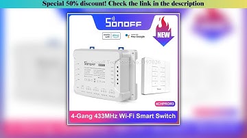 Best Seller SONOFF 4CHPROR3 4 Gang 433Mhz RF Smart Switch Interlock Self-Locking Inching Modes Remo