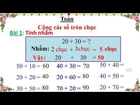 Toán lớp 1. Cộng các số tròn chục