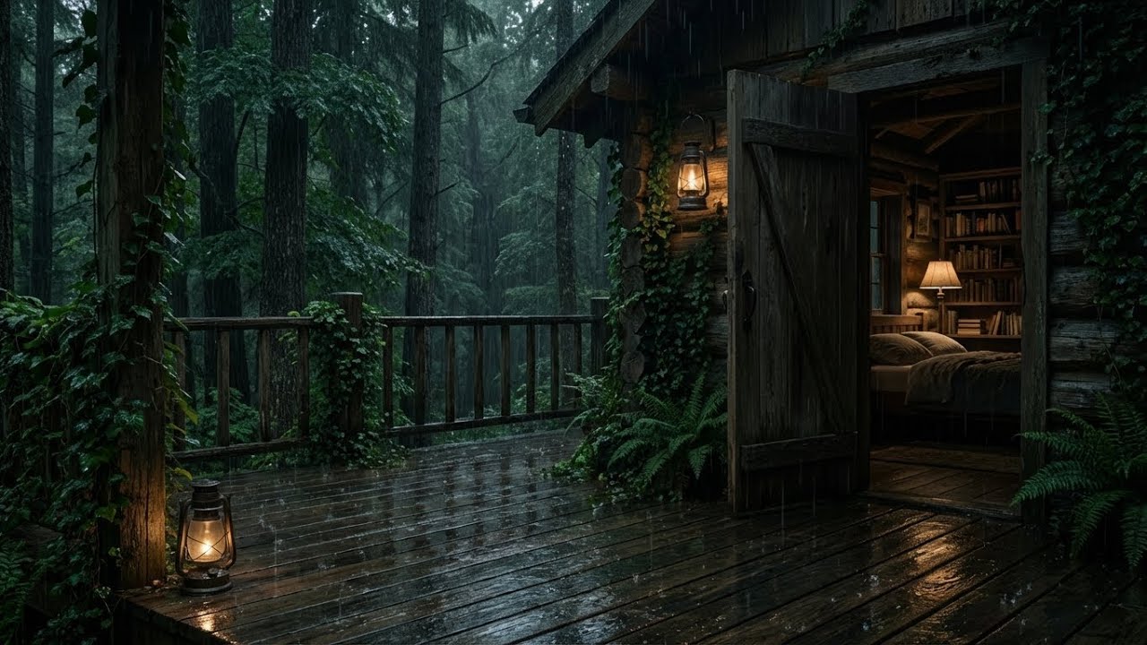 Утешение души | Дождевое пианино для сна | Спальня в дождливой каюте | Терапия глубокого сна 😴