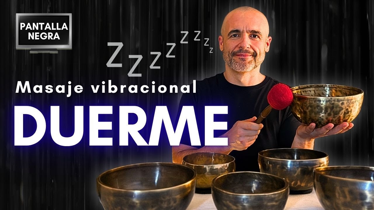 Duerme profundamente y alivia el insomnio con cuencos tibetanos y lluvia | Pantalla negra