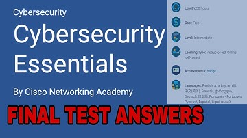 CYBERSECURITY ESSENTIALS FINAL TEST ANSWERS- CISCO ACADEMY #cybersecurity #cisco #ciscocertification