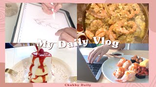 Vlog 9/ Drawing procreate ,working ,Pancake cafe ?,best beef ,Meet friend