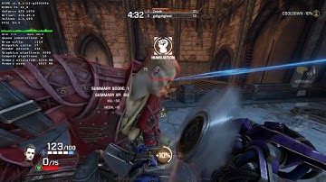 Playing Quake Champions on Linux - Ultra Settings - Uncapped FPS