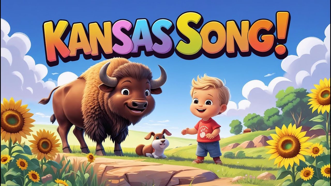 🐾 "Kansas Animal Song for Kids | Bison, Prairie Dogs & Sunflowers | Sing Around the States"