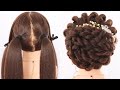Simple juda hairstyle for women | messy bun hairstyle | hairstyle for saree