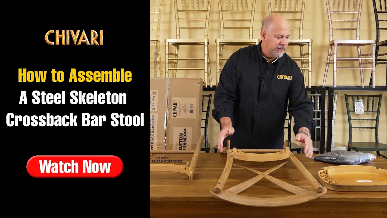 Steel Skeleton Crossback Bar Stool – Easy Assembly & Durable Design