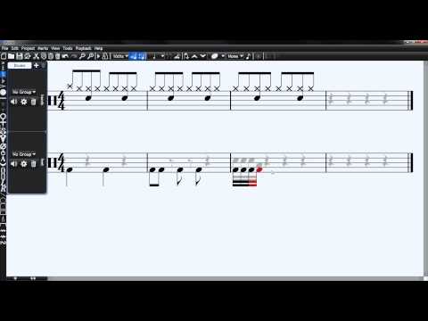 Writing drum music with Musink music composition notation software