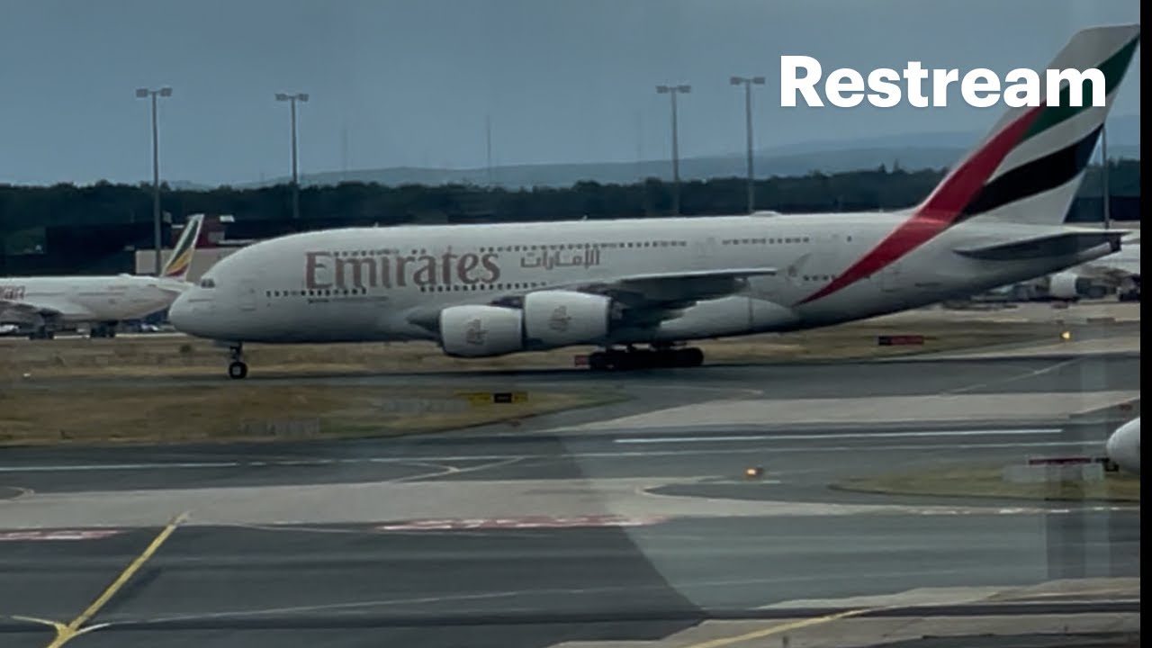 Airbus 380-800 Emirates Airlines at Frankfurt Terminal 1