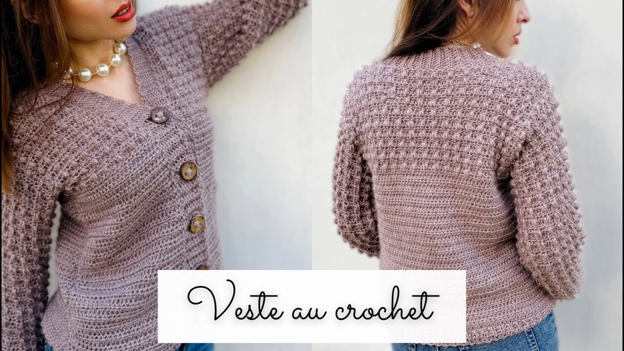Veste au crochet tuto FACILE | Modèle crochet débutant Venus Lidia crochet tricot | Patron Gratuit 🧶