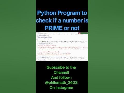 Prime Number Checker in Python - YouTube