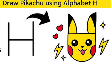 How to Turn H into Pikachu, Easy Drawings