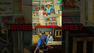 Robbing Store In GTA 5 Vs RDR2!! 🤯#gta5 #shorts #rdr2 #viral #gta6