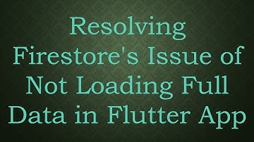 Resolving Firestore