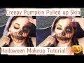 CREEPY PUMPKIN - Pulled up Skin Halloween Makeup Tutorial | Day 4