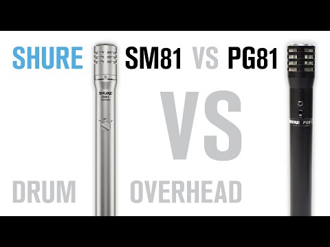 Shure SM81 vs PG81 Drum Overhead Microphone comparison. Small Diaphragm Condenser + SM57 & Beta 52A
