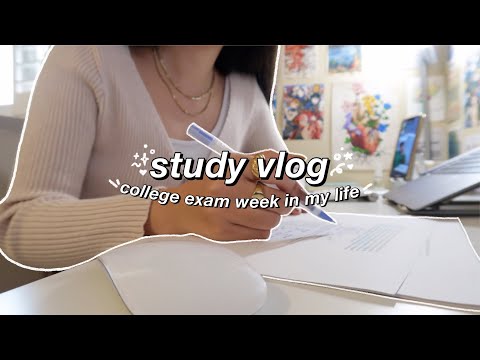 STUDY VLOG | a college exam week in my life 🧚🏻‍♀️ lots of studying, note taking & productivity