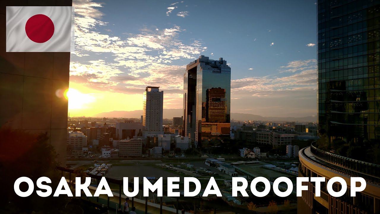 🇯🇵 Osaka Umeda Rooftop | Japan Walking Tour 4K
