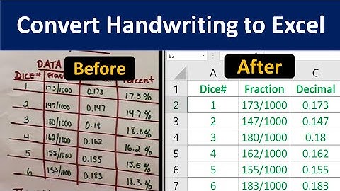 Convert Handwritten Notes to Excel !