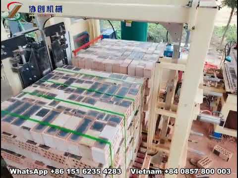 Semi-automatic finished brick packing system - YouTube
