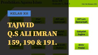 Hukum Tajwid Q.S Ali Imran ayat 159, 190 & 191 - Materi PAI Kelas 12