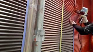 【倉敷市　外壁塗装】住宅雨戸の吹付塗装(下塗り編)◆幸志創建。◆
