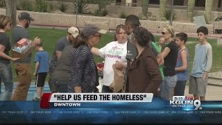 Downtown Tucson homeless recieved a hot meal today
