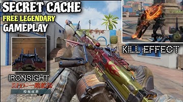 Secret Cache New FREE Legendary RPD Road mongrel Gameplay Ironsight Inspection killeffect leaks Codm