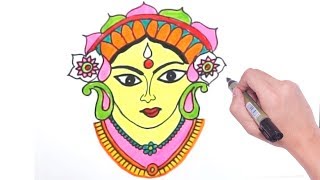 how to devi maa durga easilymaa durga drawing for beginnersdurga pujja drawing step by step