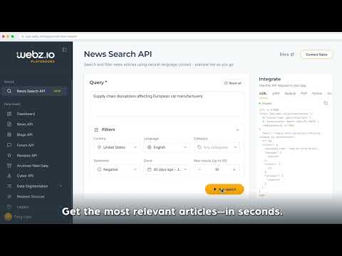 News Search API by Webz.io - Start for Free
