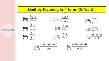 Calculus - HOW TO: Limits by Factoring (Difficult Level, Part 2)