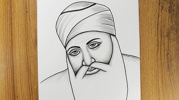 How To Draw Guru Nanak Dev Ji Step By Step |  Drawing Guru Nanak Jayanti |