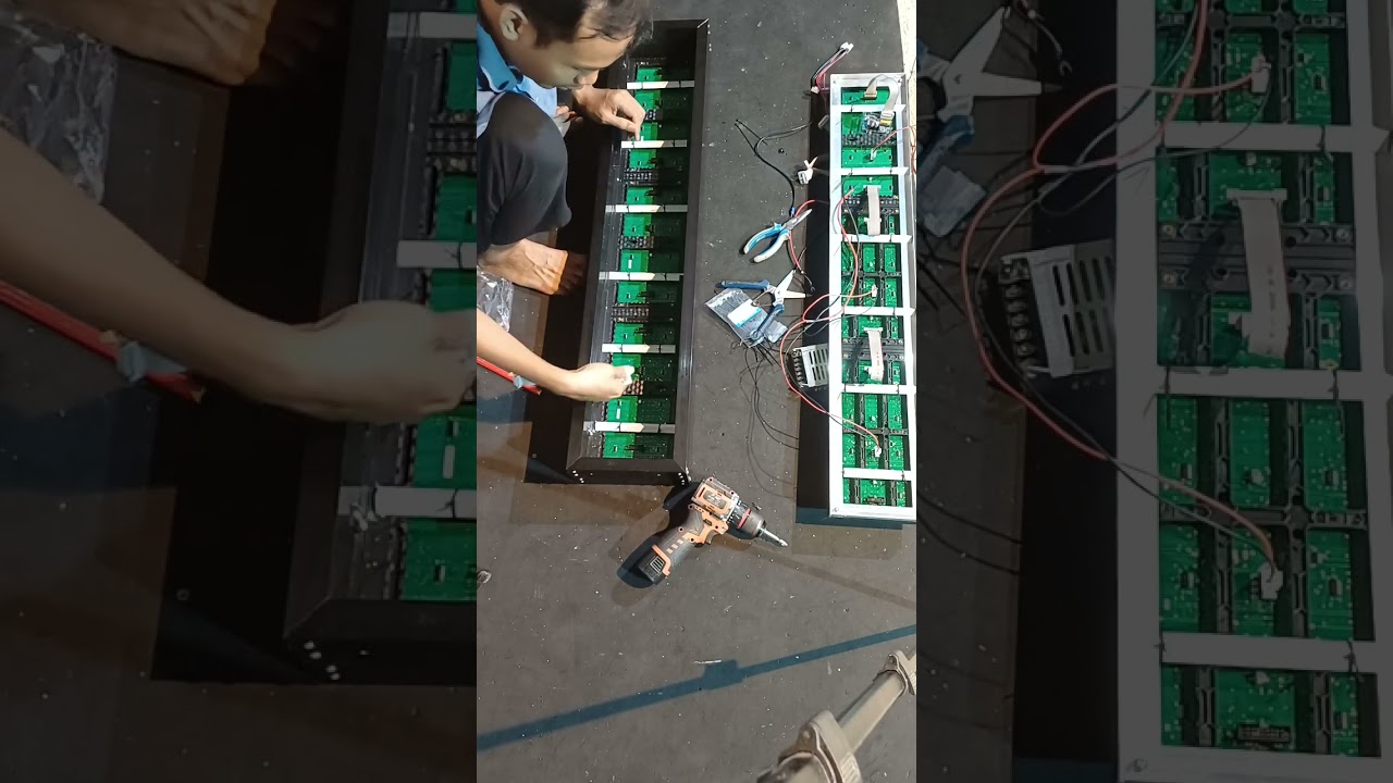 Cara perakitan running text dua sisi menggunakan frame yg sudah jadi